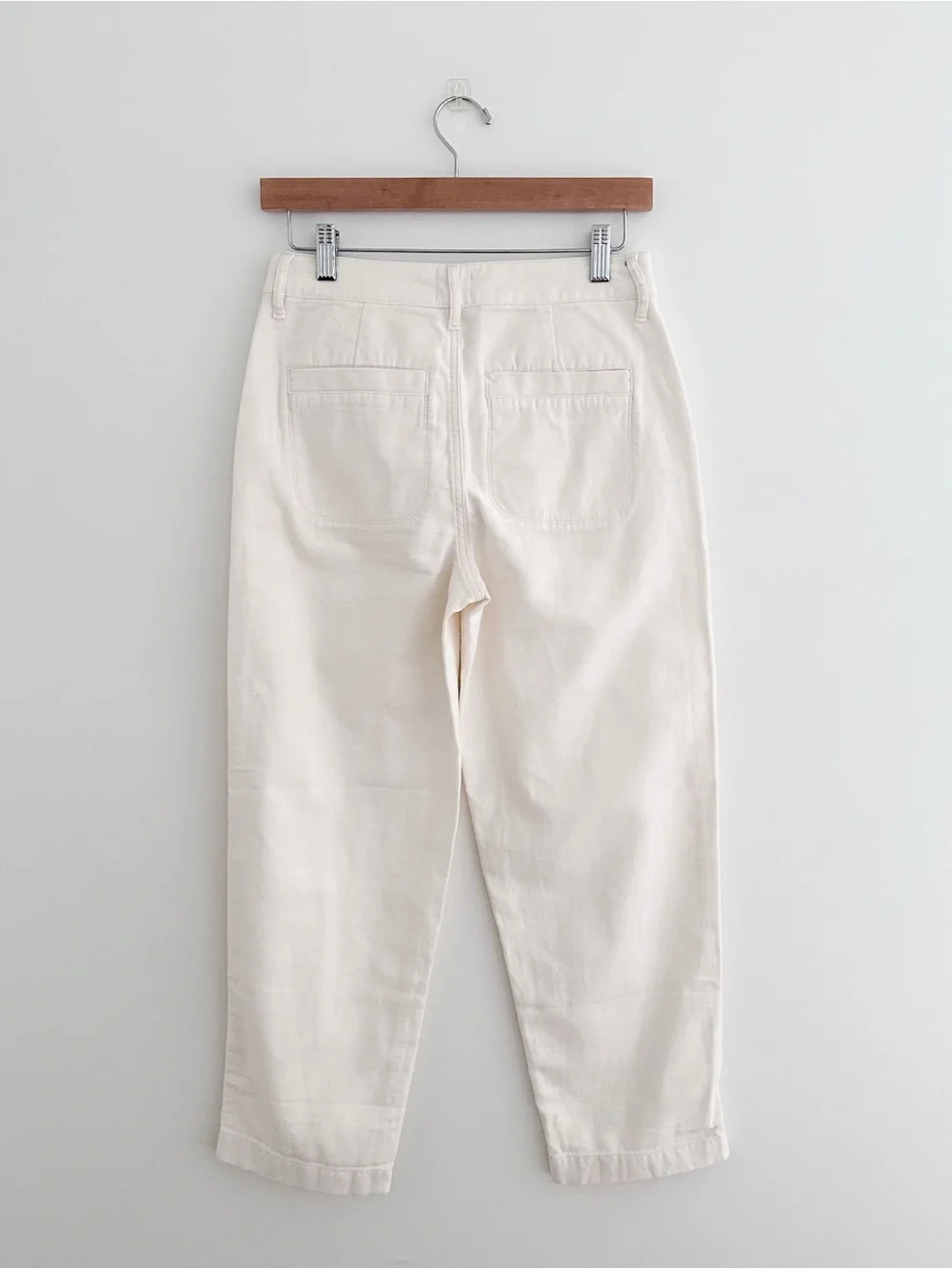 NWT J.Crew Cotton Pant Natural Cream Relaxed Tapered Patch Pockets Size 2 Petite